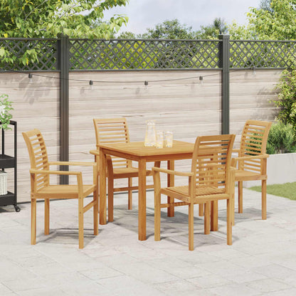 Sedia da pranzo 4 pz Legno di teak solido Marrone