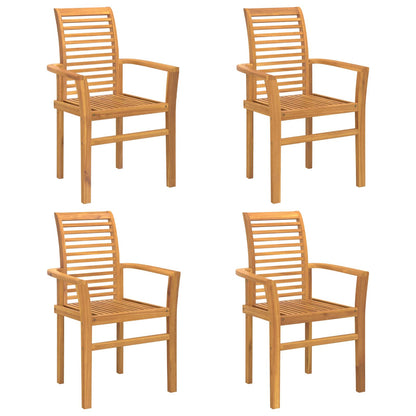 Sedia da pranzo 4 pz Legno di teak solido Marrone