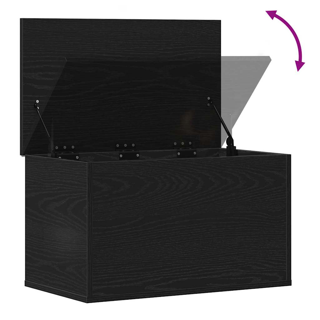 Scatola di Stoccaggio Rovere Nero 60 x 35 x 35 cm | homemem39