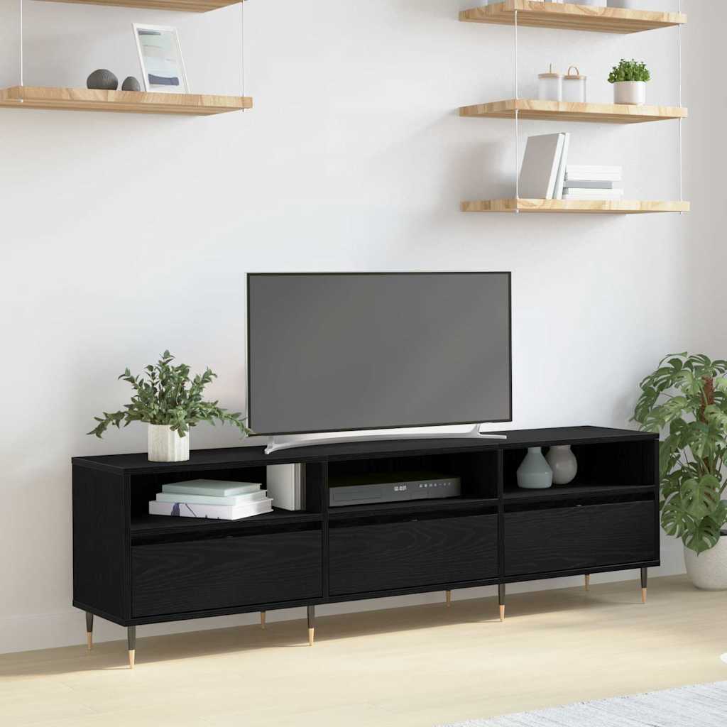 Mobile TV Rovere nero 150 x 30 x 44.5 cm Legno multistrato