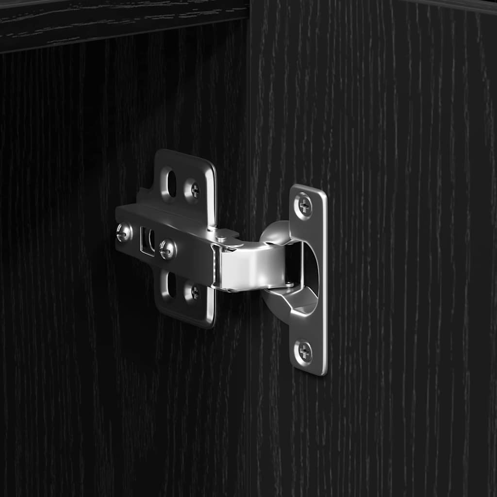 Credenza Rovere nero 90 x 34 x 80 cm Legno multistrato