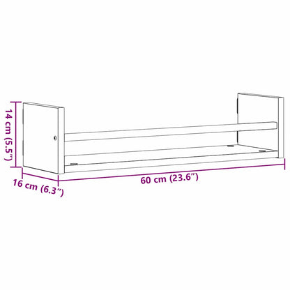 Scaffale da parete 2 pcs Legno vecchio 60 x 16 x 14 cm