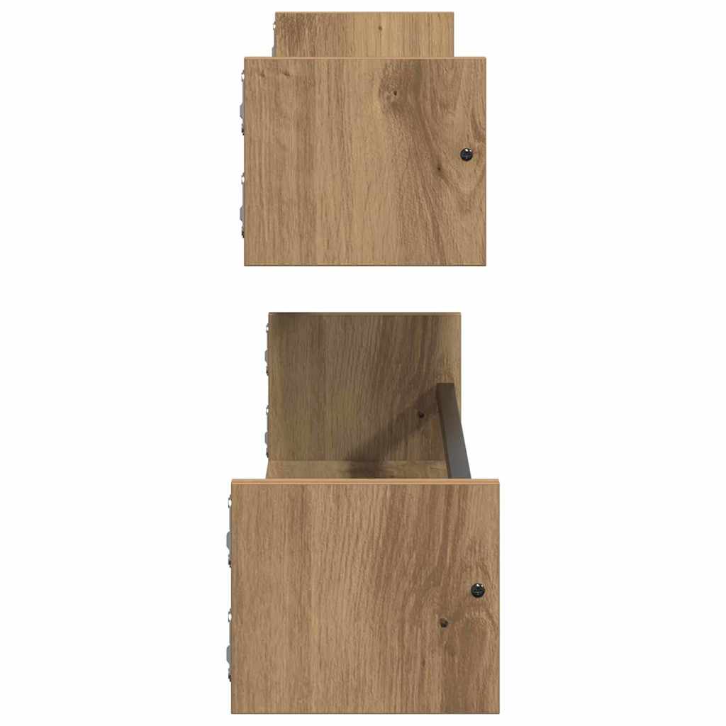 Scaffale da parete 2 pcs rovere artigianale 80 x 16 x 14 cm