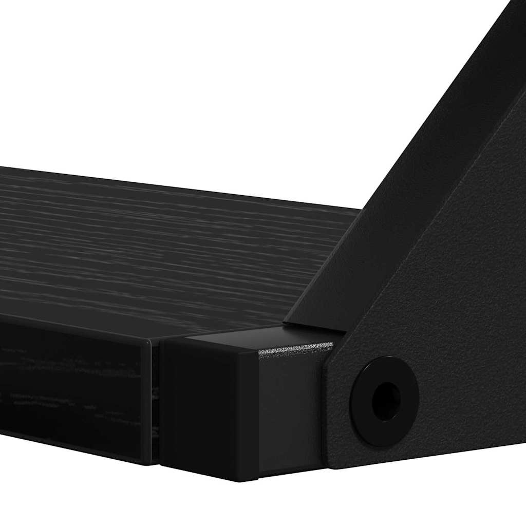 Set mensole da parete 3 pcs Rovere nero 37 x 12 x 13 cm