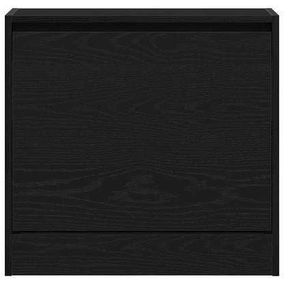 Armadio per Scarpe con porta Rovere nero 60 x 21 x 57 cm