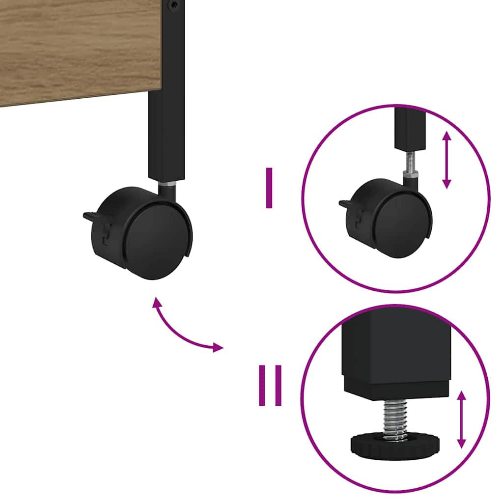 Carrello da Cucina rovere artigianale 50 x 30 x 70 cm