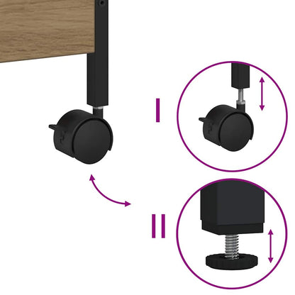 Carrello da Cucina rovere artigianale 50 x 30 x 70 cm