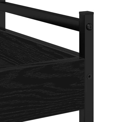 Carrello da Cucina Rovere nero 50 x 30 x 70 cm