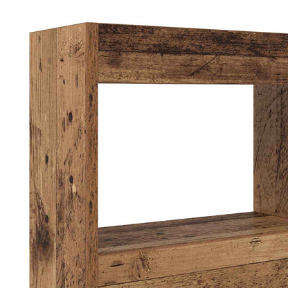 Testata con Mobile e LED Legno vecchio 120 x 17 x 102 cm