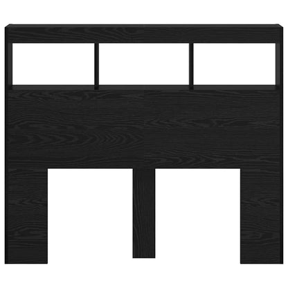 Testata con Mobile e LED Altro Rovere nero 122 x 17 x 102 cm