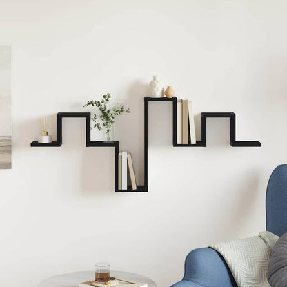 Scaffale da parete Rovere nero 104.5 x 10 x 43 cm