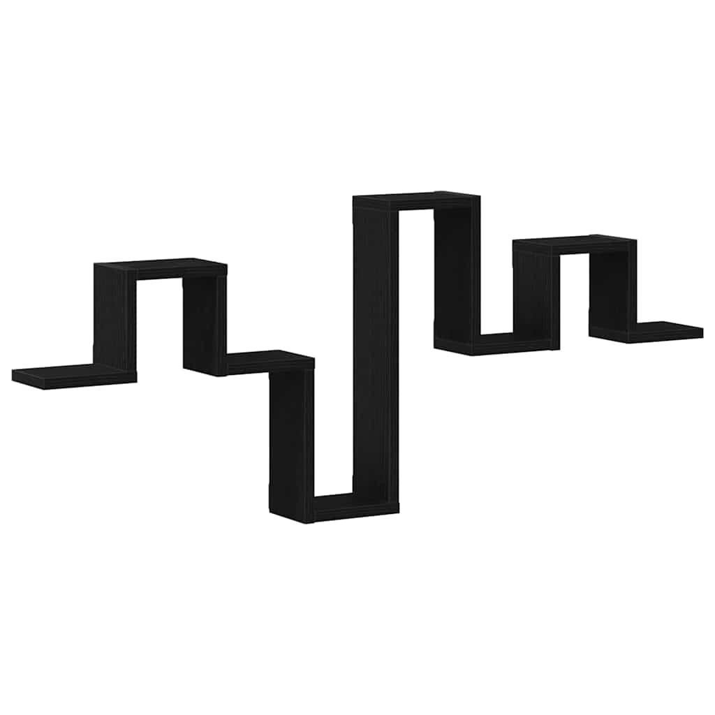 Scaffale da parete Rovere nero 104.5 x 10 x 43 cm