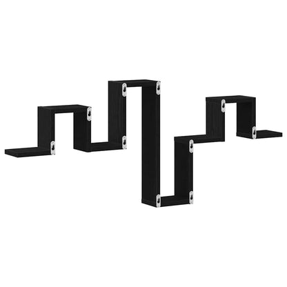 Scaffale da parete Rovere nero 104.5 x 10 x 43 cm