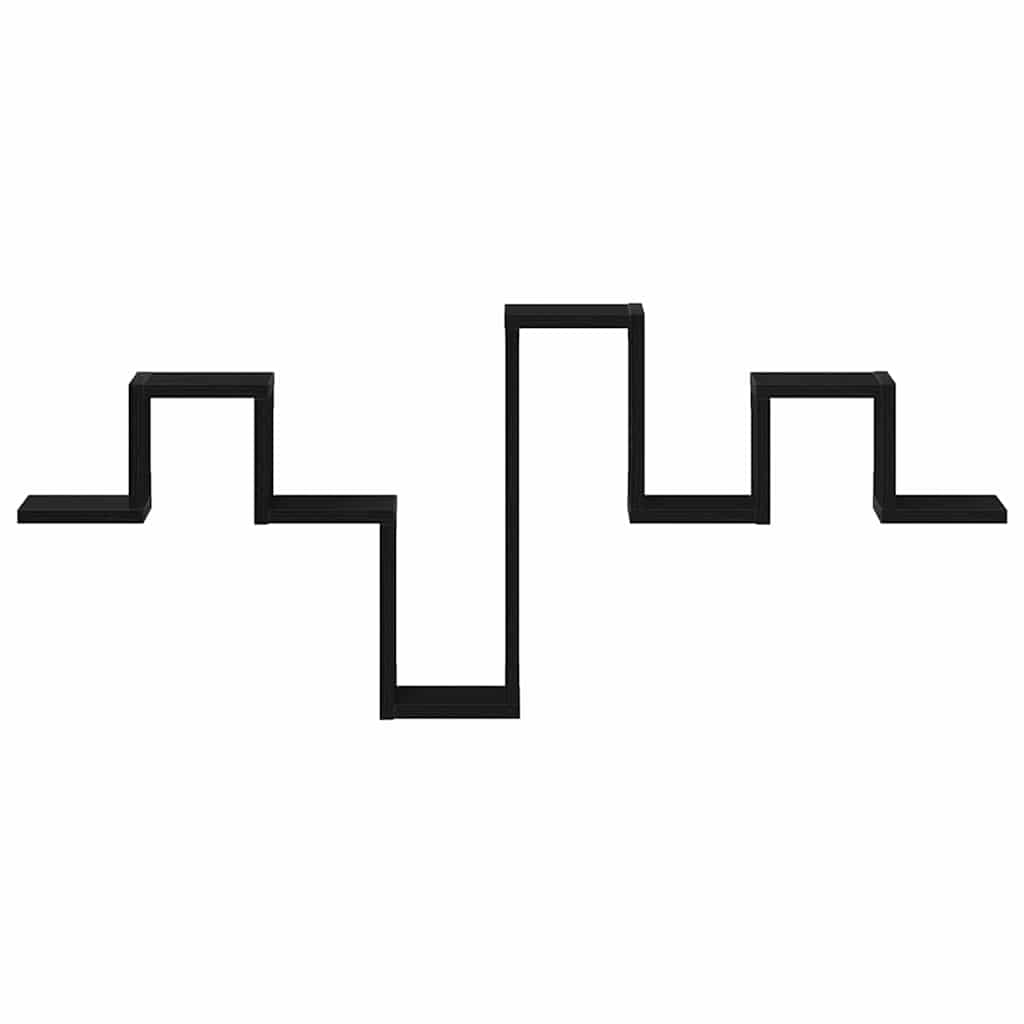 Scaffale da parete Rovere nero 104.5 x 10 x 43 cm