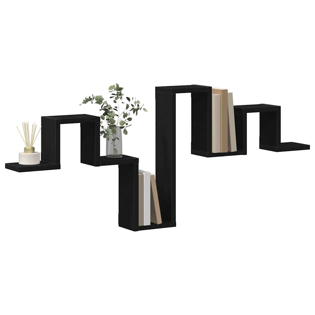 Scaffale da parete Rovere nero 104.5 x 10 x 43 cm