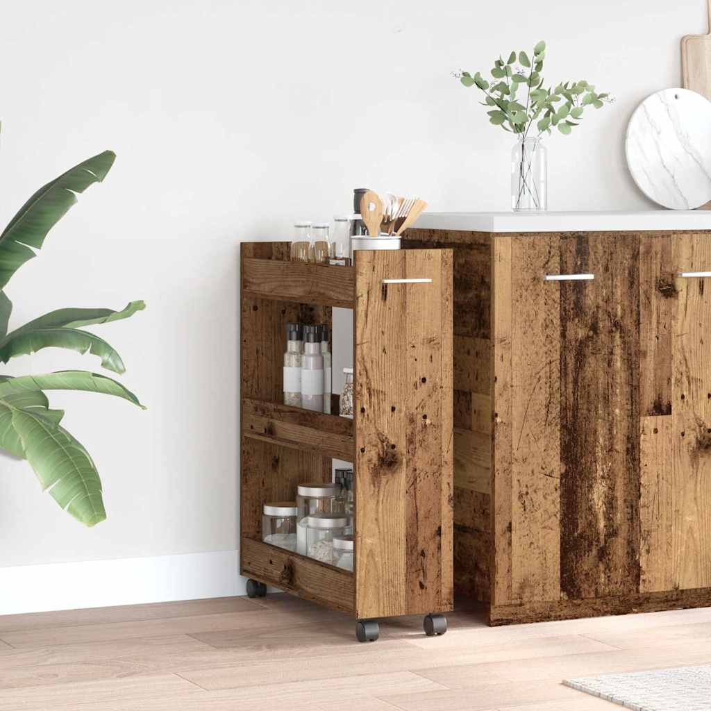 Armadietto con ruota Legno vecchio 60 x 22 x 79 cm | homemem39