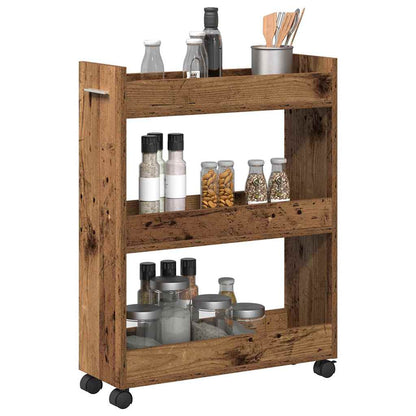 Armadietto con ruota Legno vecchio 60 x 22 x 79 cm | homemem39