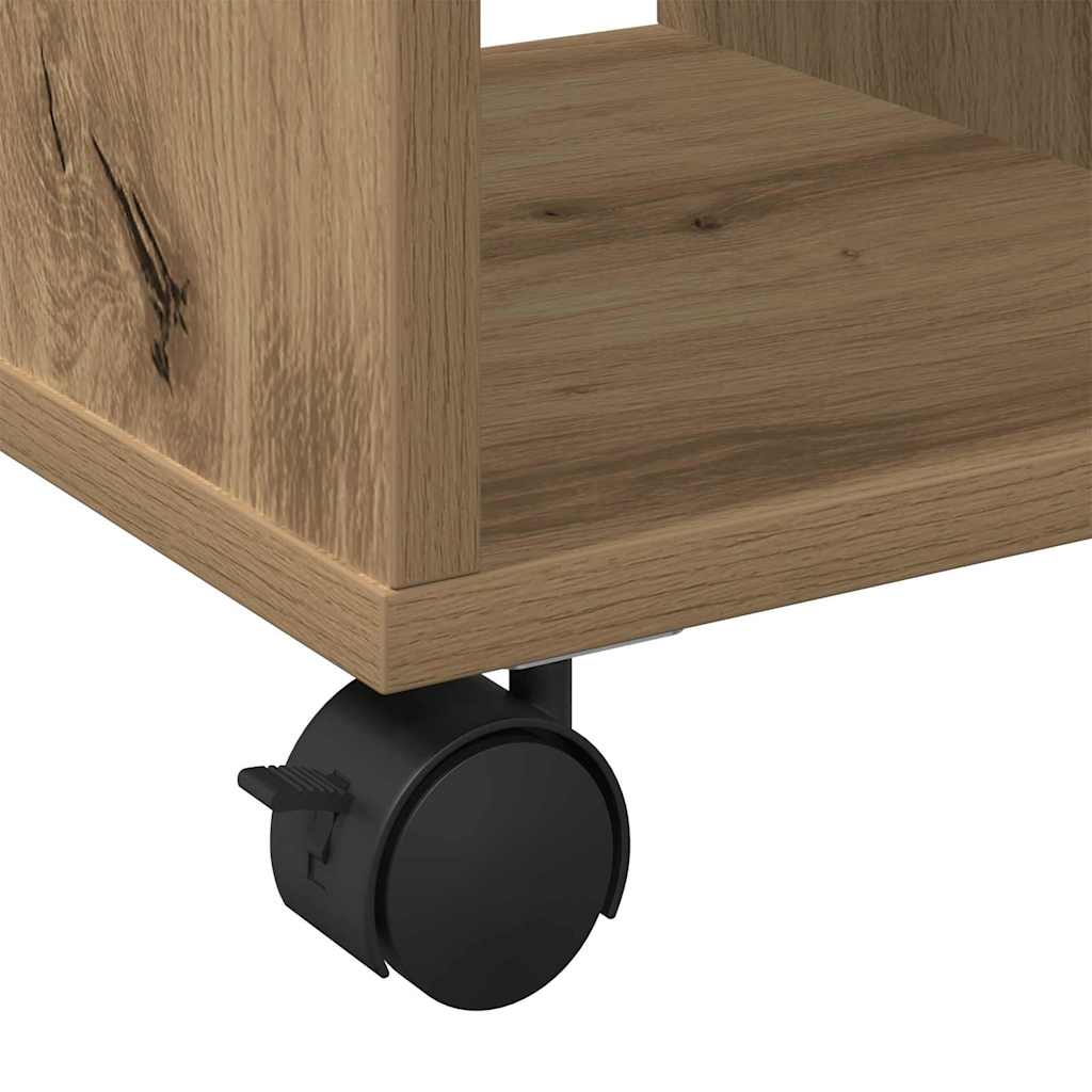 Tavolo da Finestra con ruota rovere artigianale 50 x 30 x 55 cm