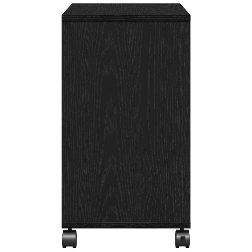 Tavolo da Finestra con lo scaffale Rovere nero 50 x 30 x 55 cm