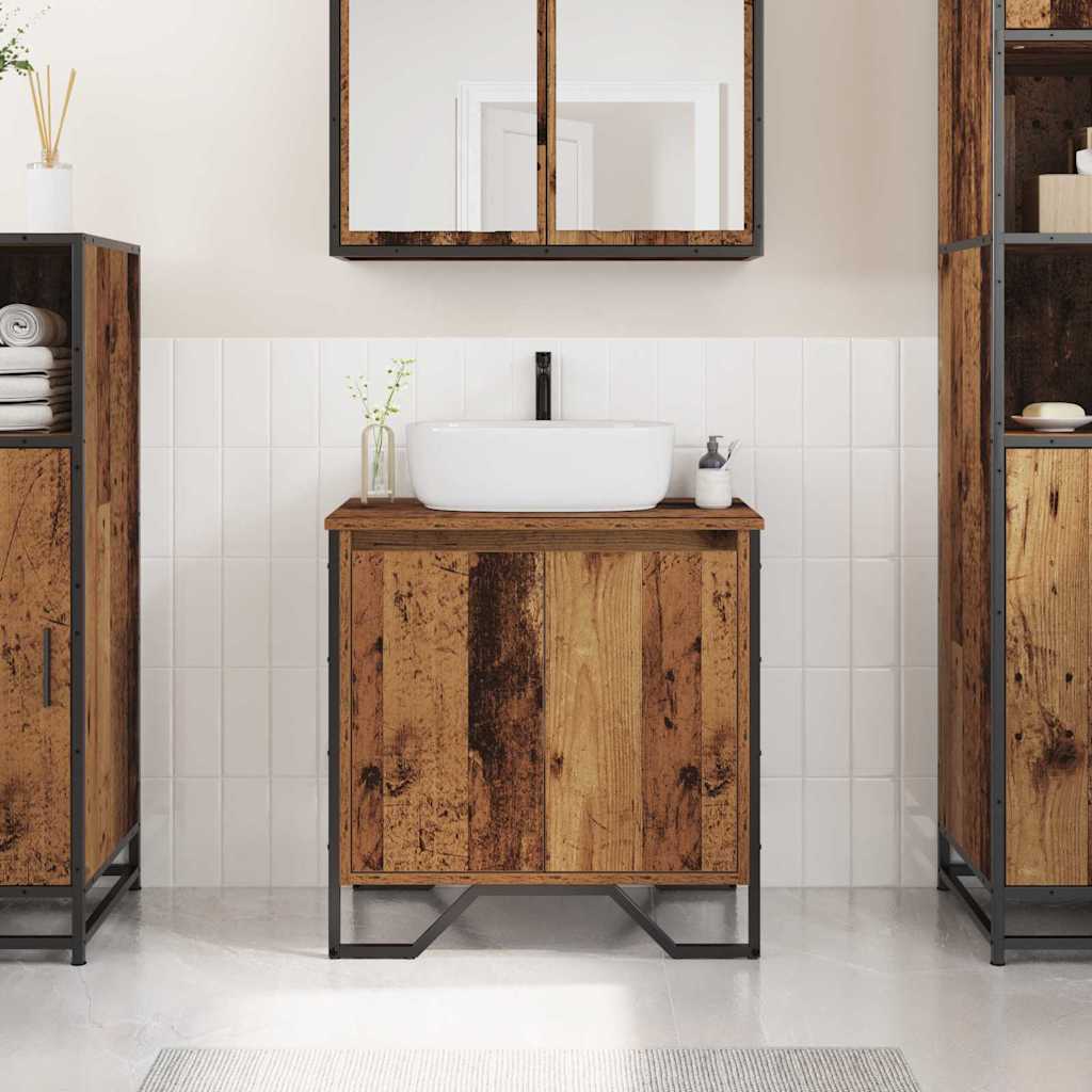 Armadio per Lavabo da Bagno Legno vecchio 60 x 35 x 60 cm | homemem39