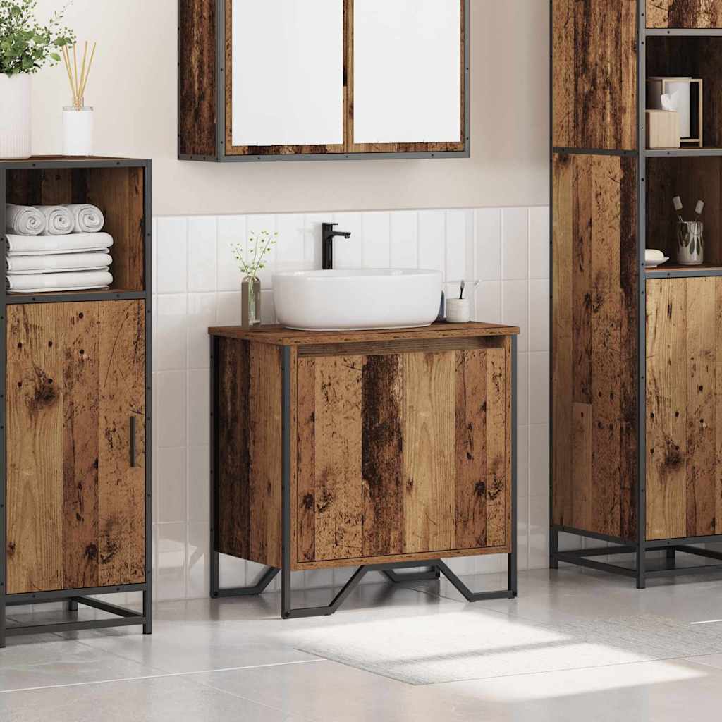 Armadio per Lavabo da Bagno Legno vecchio 60 x 35 x 60 cm | homemem39