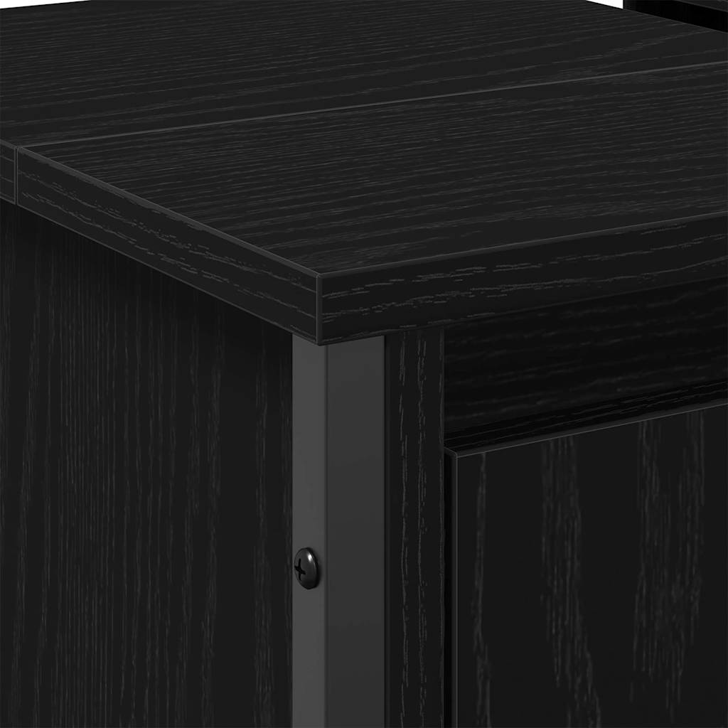 Armadio per Lavabo da Bagno Rovere Nero 60 x 35 x 60 cm | homemem39