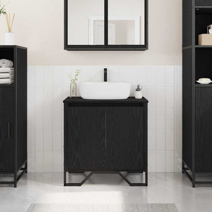 Armadio per Lavabo da Bagno Rovere Nero 60 x 35 x 60 cm | homemem39