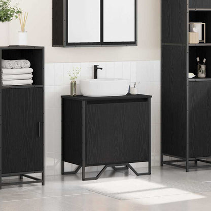 Armadio per Lavabo da Bagno Rovere Nero 60 x 35 x 60 cm | homemem39