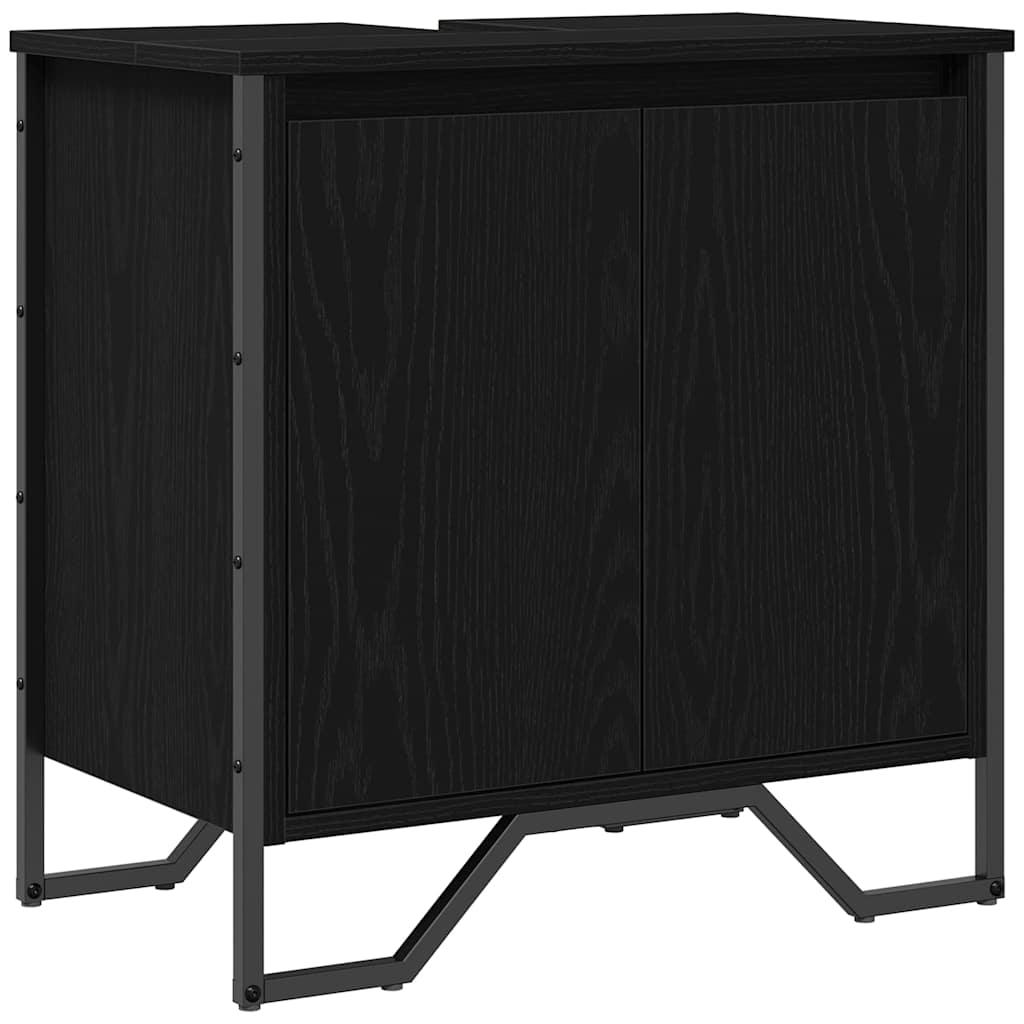 Armadio per Lavabo da Bagno Rovere Nero 60 x 35 x 60 cm | homemem39