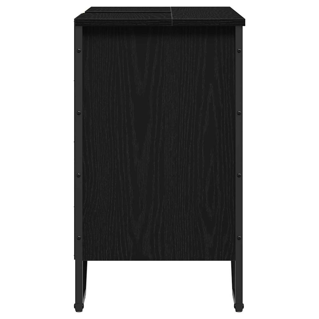 Armadio per Lavabo da Bagno Rovere Nero 60 x 35 x 60 cm | homemem39