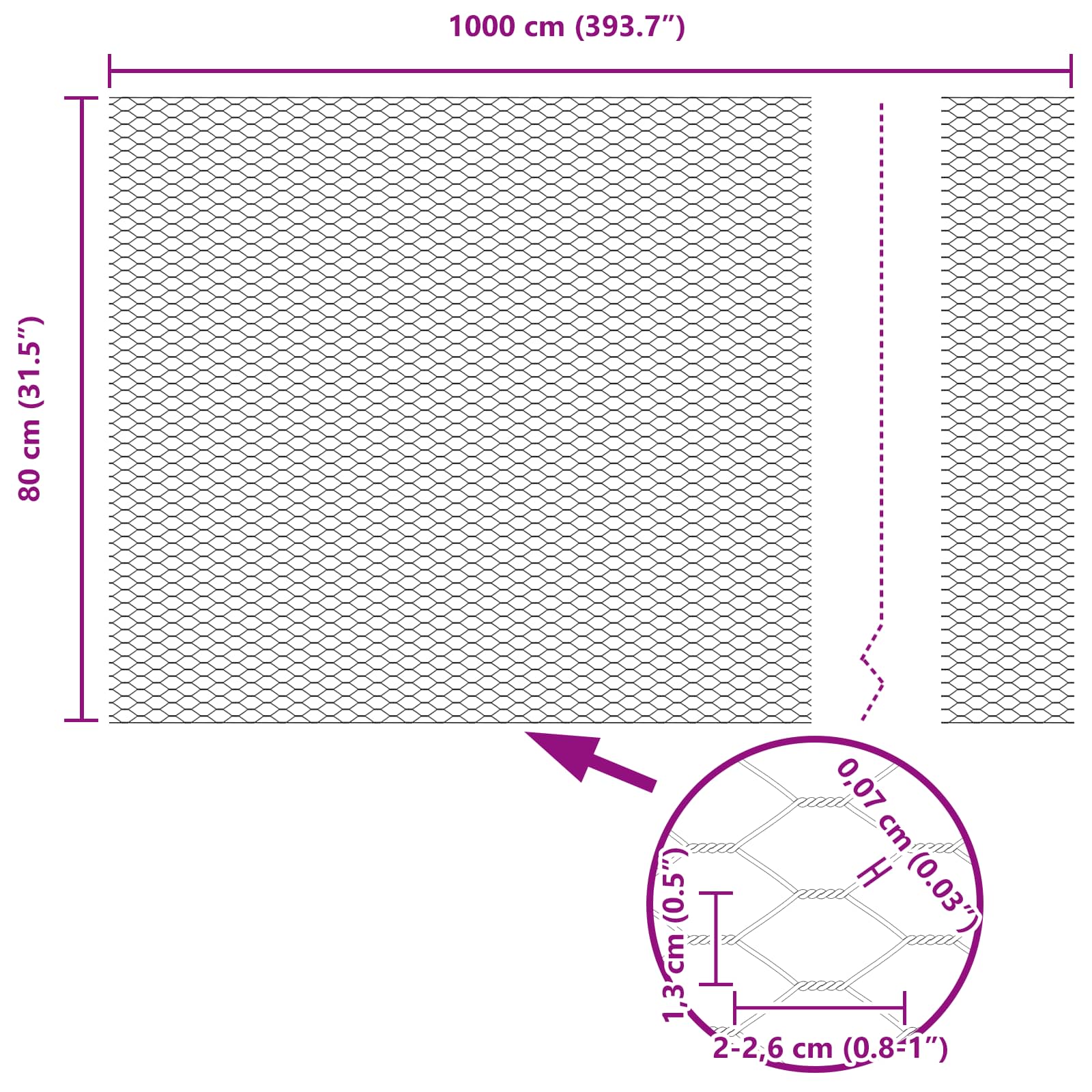 Recinzione Esagonale Verde 0,8 x 10 m PVC | homemem39