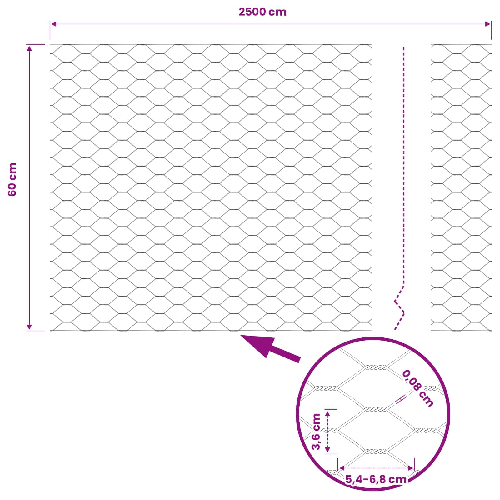 Recinzione Esagonale Verde 0,6 x 25 m PVC | homemem39