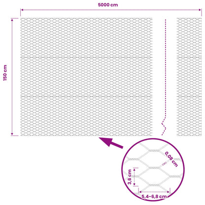 Recinzione Esagonale Verde 1,5 x 50 m PVC | homemem39