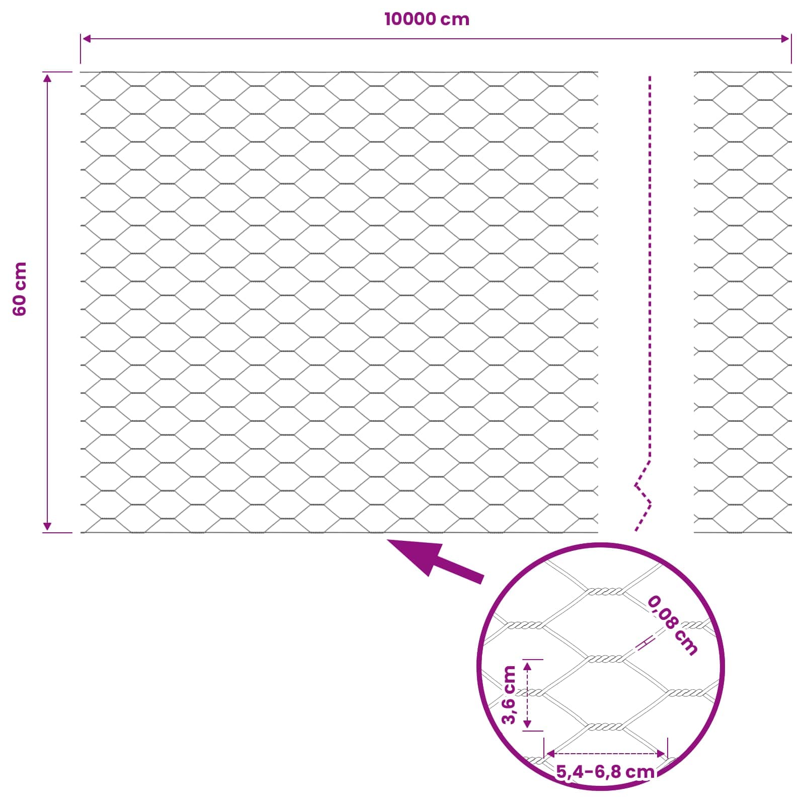 Recinzione Esagonale Verde 0,6 x 100 m PVC | homemem39