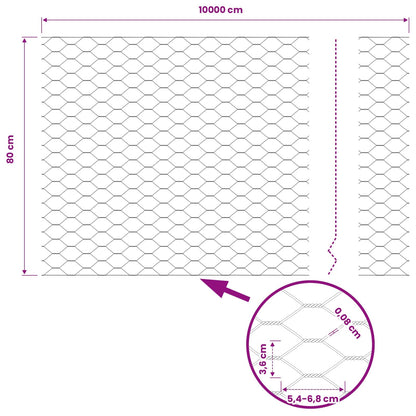 Recinzione Esagonale Verde 0,8 x 100 m PVC | homemem39