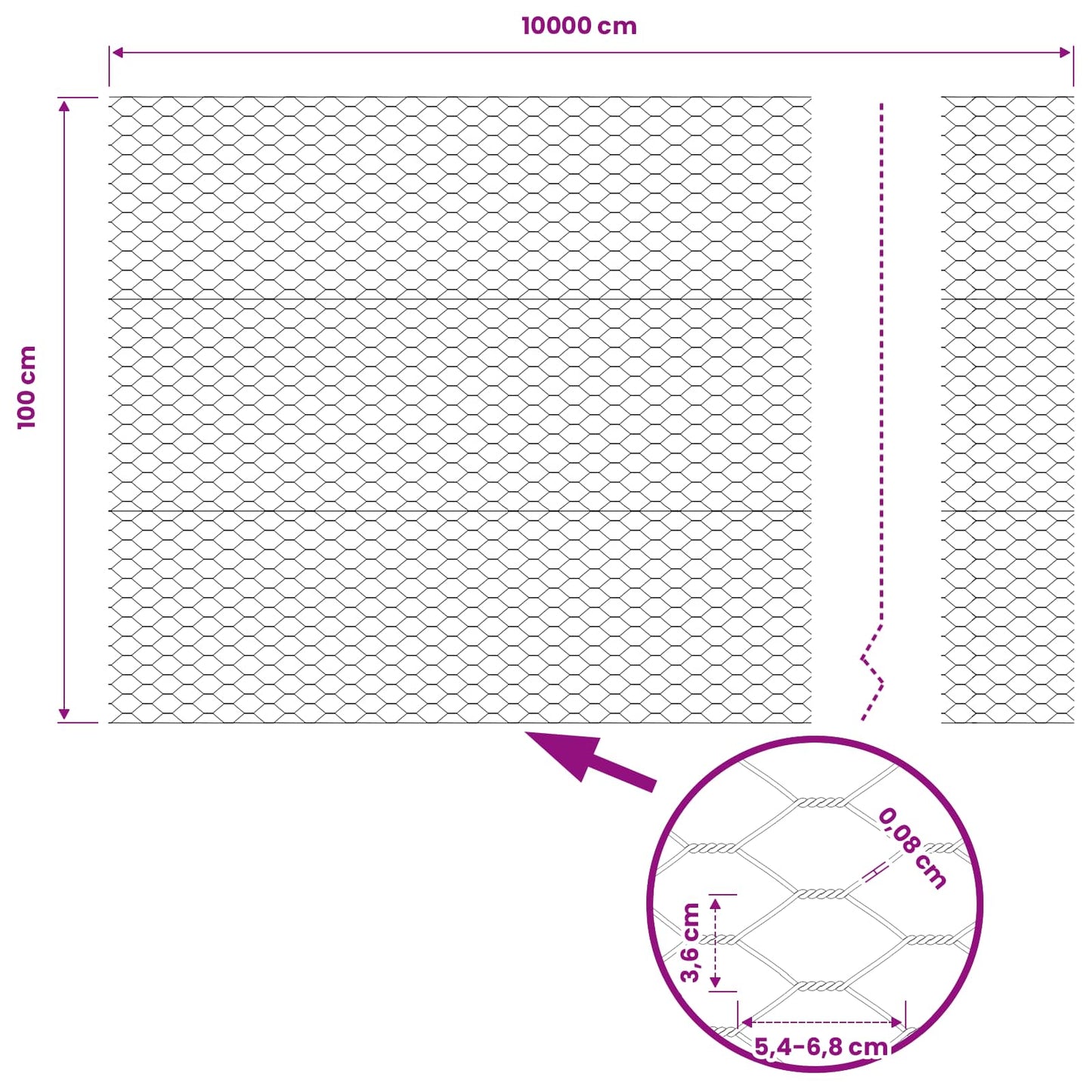 Recinzione Esagonale Verde 1 x 100 m PVC