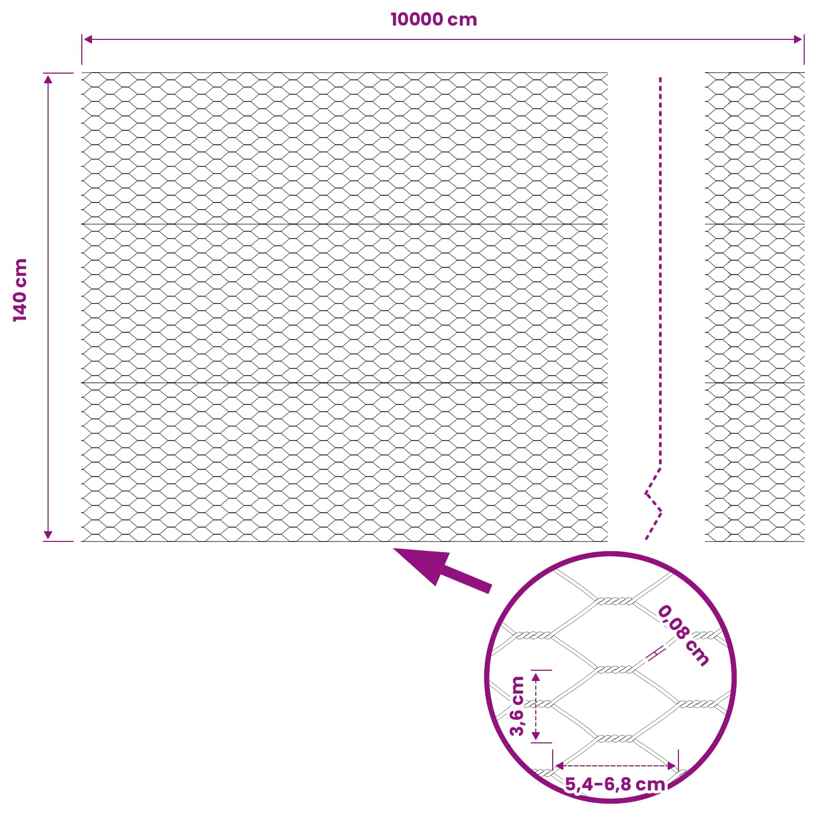 Recinzione Esagonale Verde 1,4 x 100 m PVC | homemem39