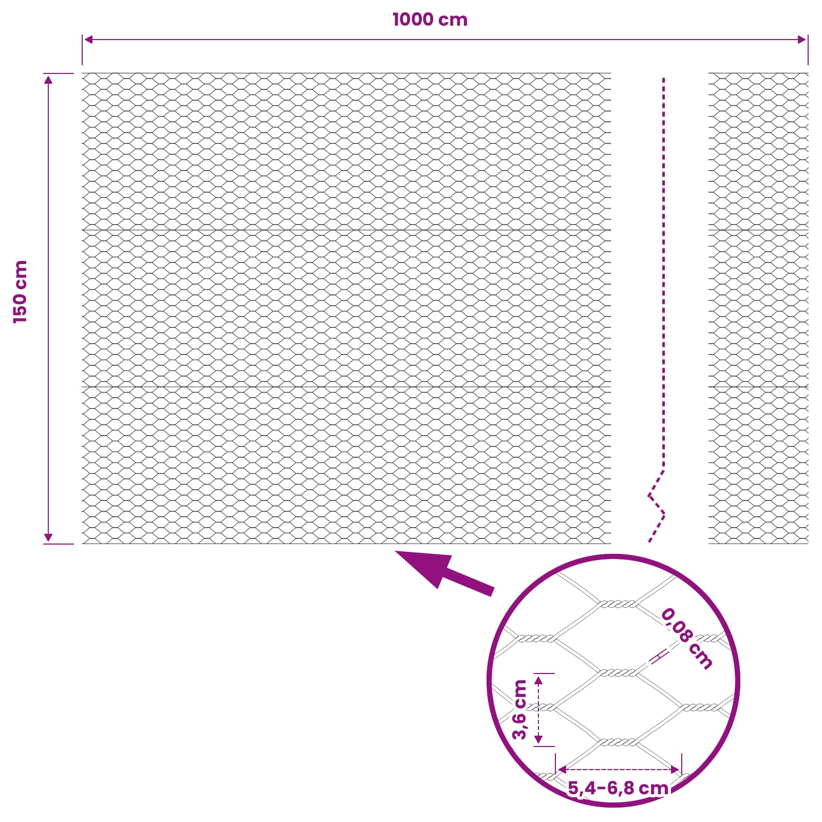 Recinzione Esagonale Grigio 1,5 x 10 m PVC | homemem39