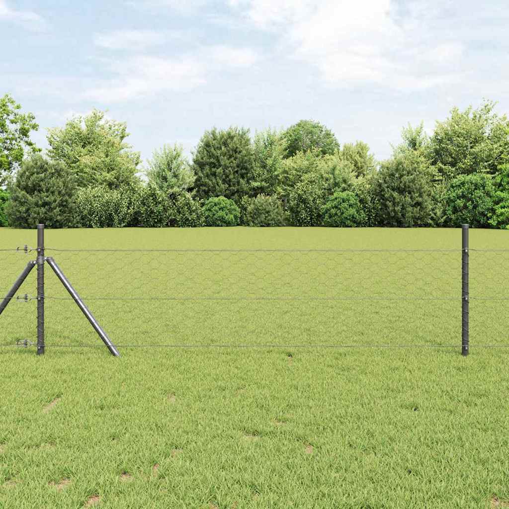Recinzione Esagonale Grigio 1,6 x 10 m PVC | homemem39