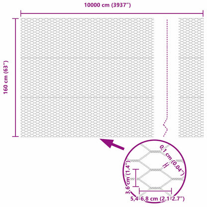 Recinzione Esagonale Grigio 1,6 x 100 m PVC