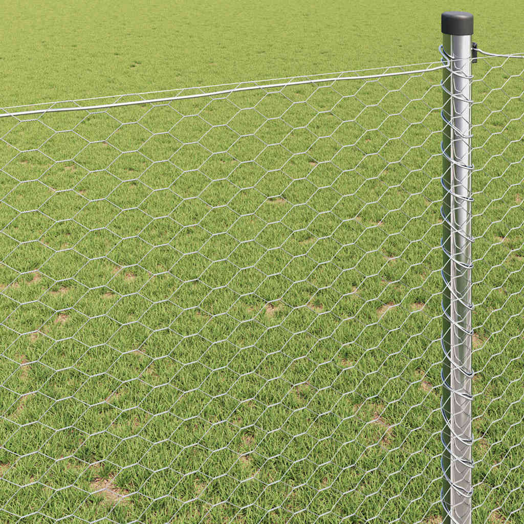 Recinzione Esagonale Argento 1,4 x 10 m Acciaio zincato