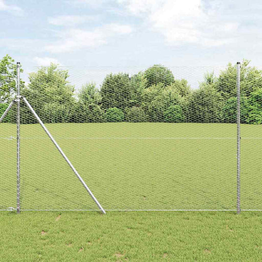 Recinzione Esagonale Argento 1,5 x 10 m Acciaio zincato | homemem39