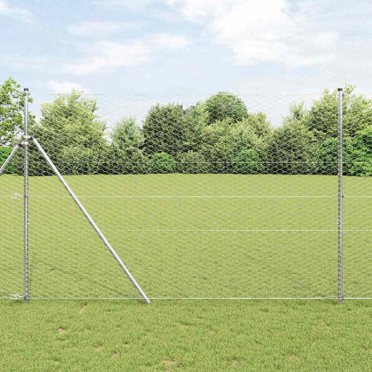Recinzione Esagonale Argento 1,5 x 10 m Acciaio zincato | homemem39