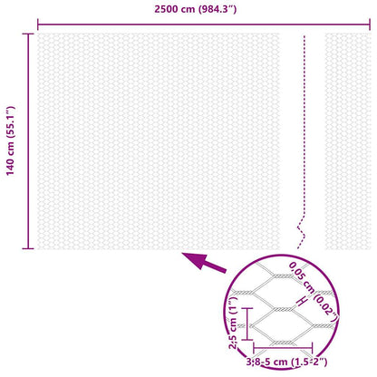 Recinzione Esagonale Argento 1,4 x 25 m Acciaio zincato