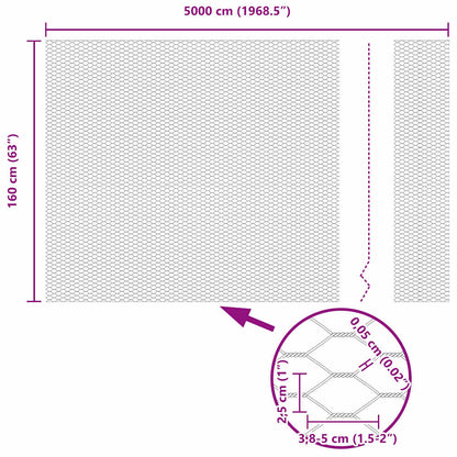 Recinzione Esagonale Argento 1,6 x 50 m Acciaio zincato