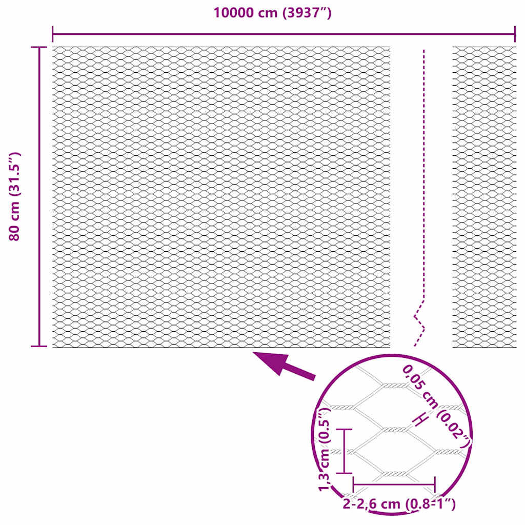 Recinzione Esagonale Argento 0,8 x 100 m Acciaio zincato