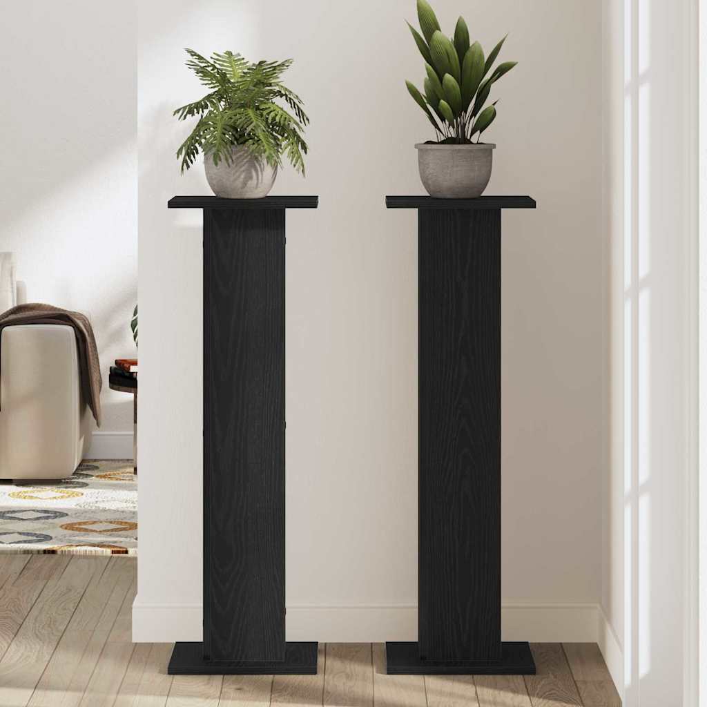 Supporto per piante 2 pcs Rovere Nero 30 x 30 x 95 cm | homemem39