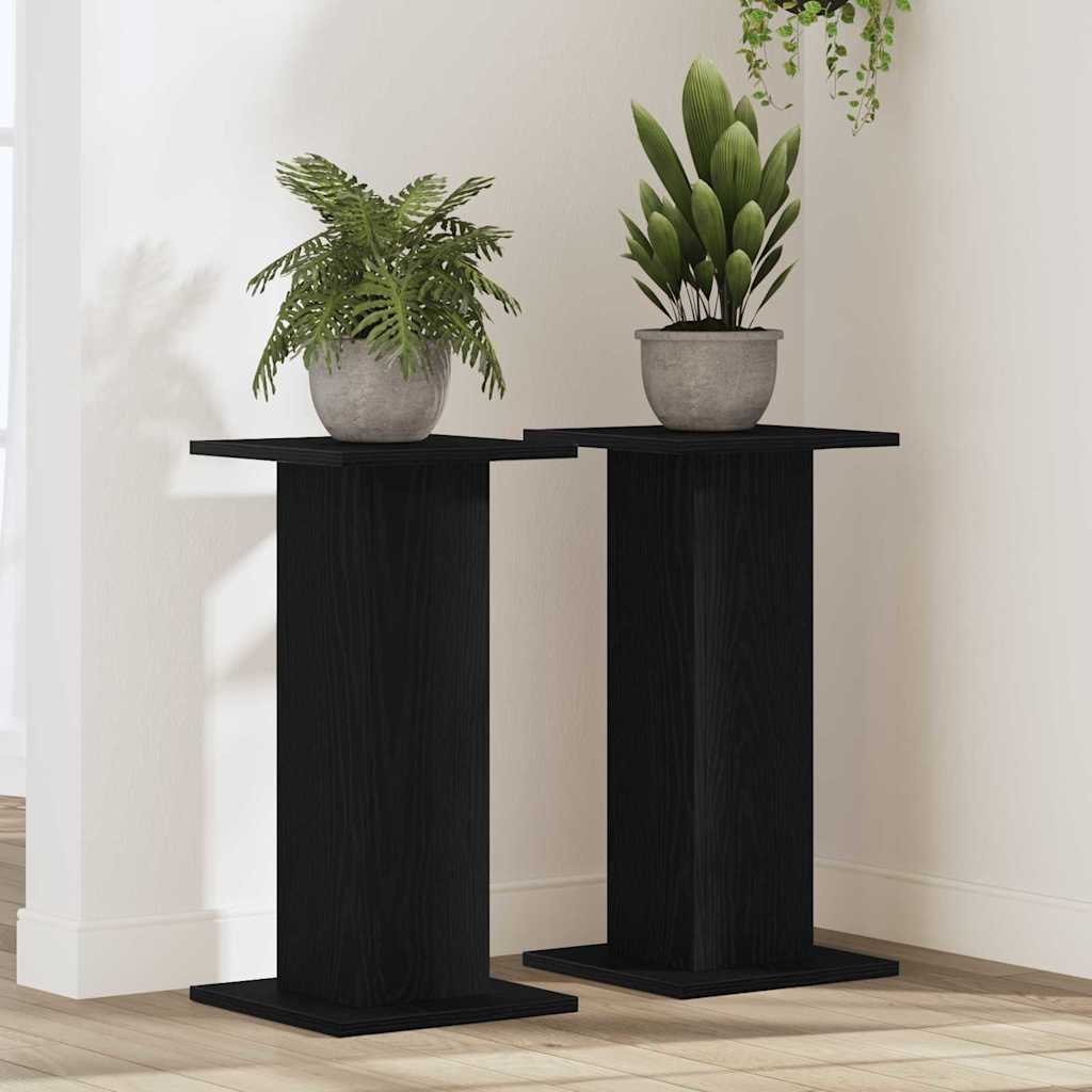 Supporto per piante 2 pcs Rovere Nero 30 x 30 x 60 cm | homemem39