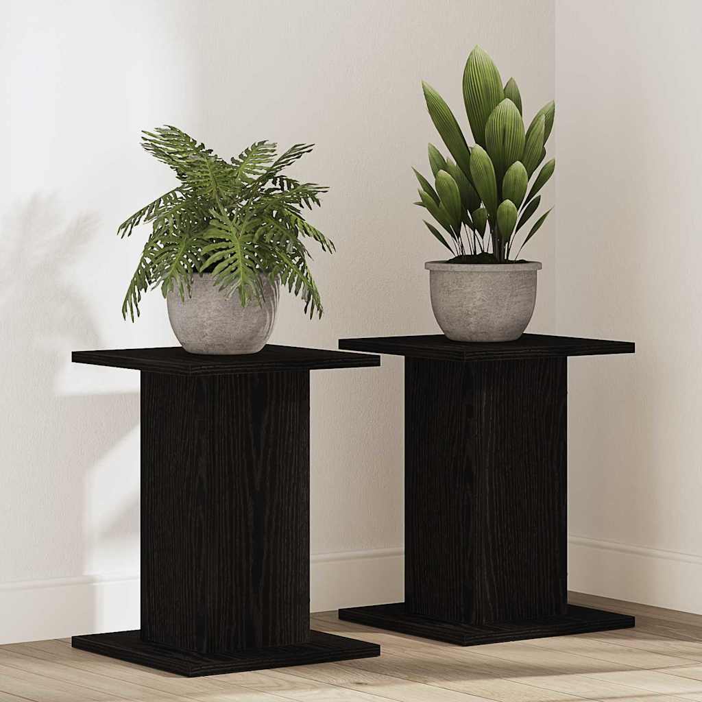 Supporto per piante 2 pcs Rovere Nero 30 x 30 x 40 cm | homemem39