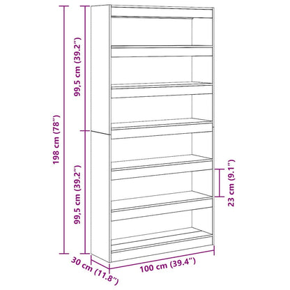 Armadio per Libri Grigio Sonoma 100 x 30 x 198 cm | homemem39